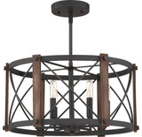 Baron 6-Light Semi-Flush Mount, Marcado Black