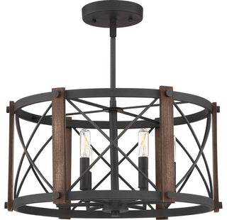 Baron 6-Light Semi-Flush Mount, Marcado Black