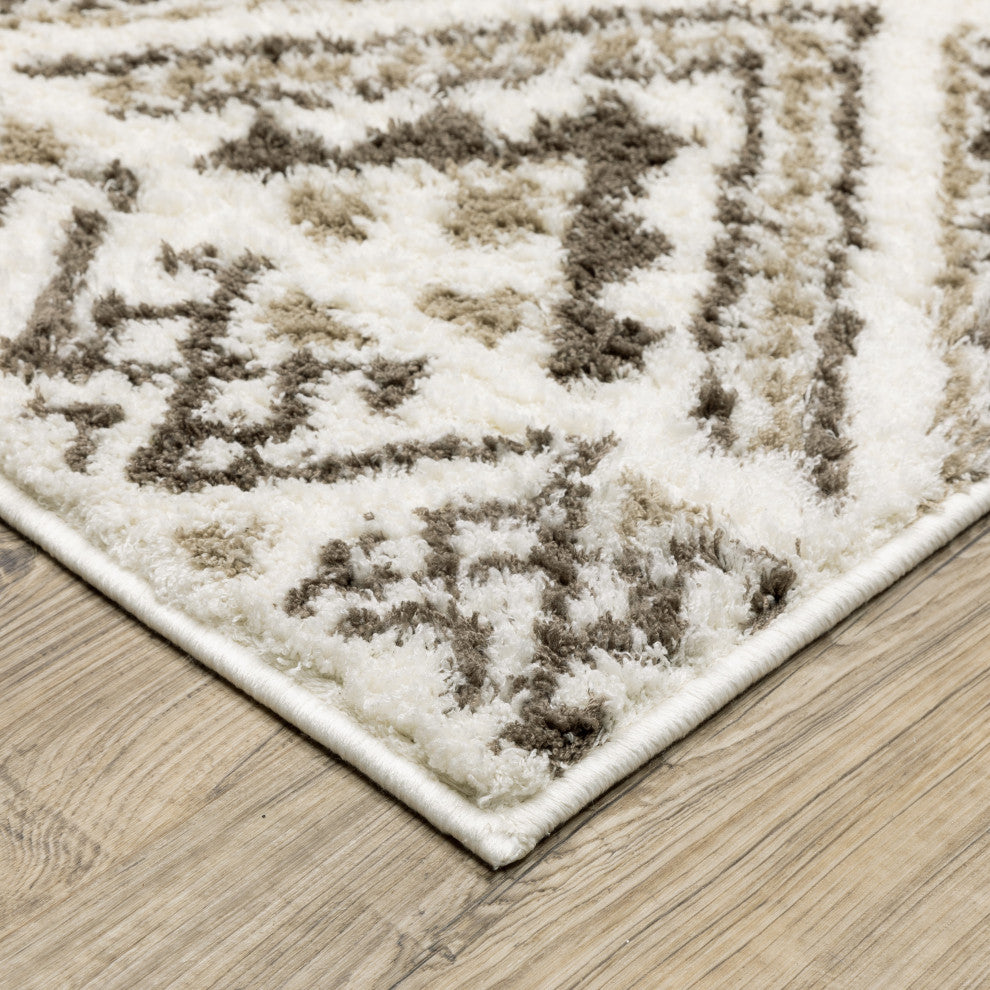 Patterson Updated Lodge Brown/ Beige Area Rug, 9'10" X 12'9"