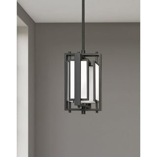 Parallel 9.5"� 1-Light Metal Pendant Light, Frosted White Glass