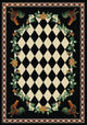 High Country Rooster Rug, Black, 5''x8'', Rectangle