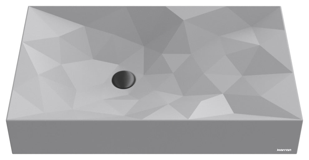 Karran Diamond SQS400 Quartz 28" Bathroom Vessel Sink, Grey