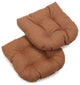 19" U-Shaped Spun Polyester Tufted Dining Chair Cushion, Set of 2, Mocha
