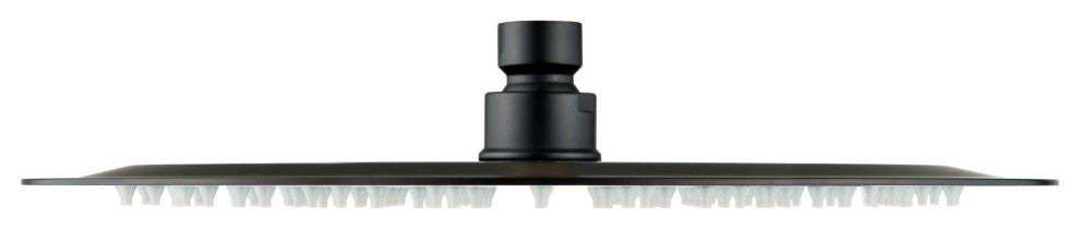 Circular 12" Metal Ultra Thin Profile Rain Shower Head 1.75 GPM, Matte Black