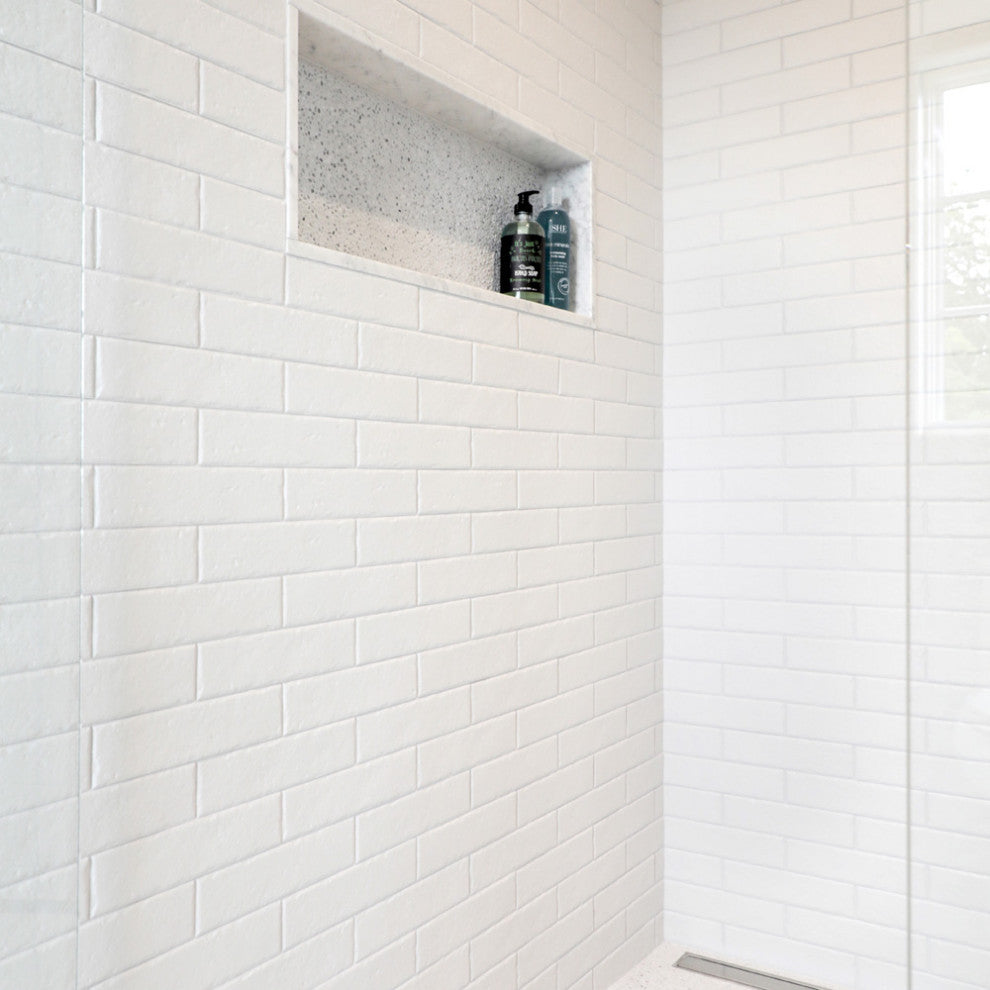 Brooklin Brick Cotto Porcelain Floor and Wall Tile, White