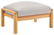 Orlean Outdoor Patio Eucalyptus Wood Ottoman-Natural Light Gray