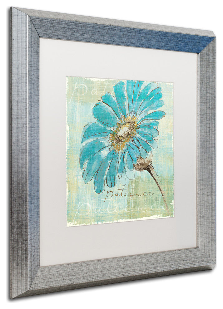'Spa Daisies II' Silver Framed Canvas Art by Chris Paschke