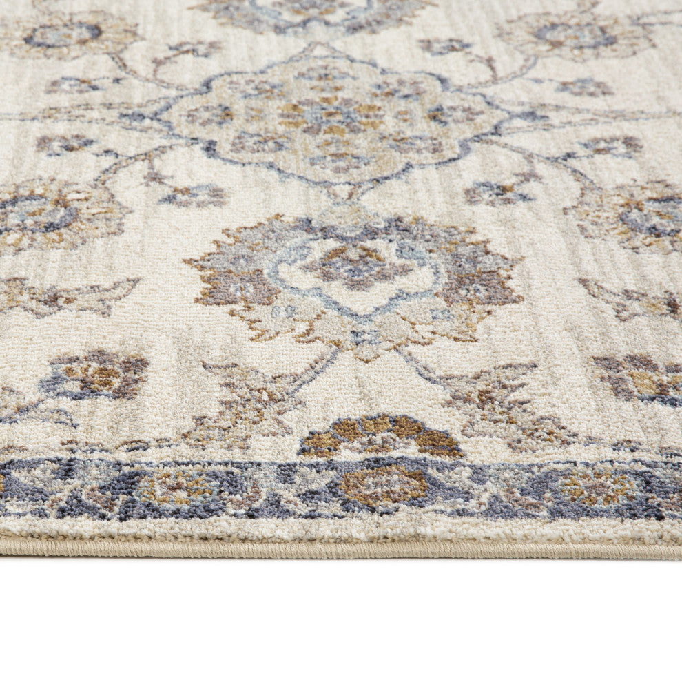 Jordan Bea Power-Loomed Polypropylene Area Rug, Ivory/Charcoal, 2'7" X 10"