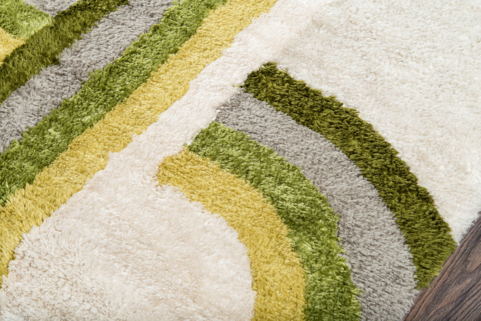 Retro Green Rug, 2'x3'