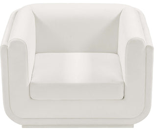 Kimora Linen Textured Fabric Upholstered Chair, Cream