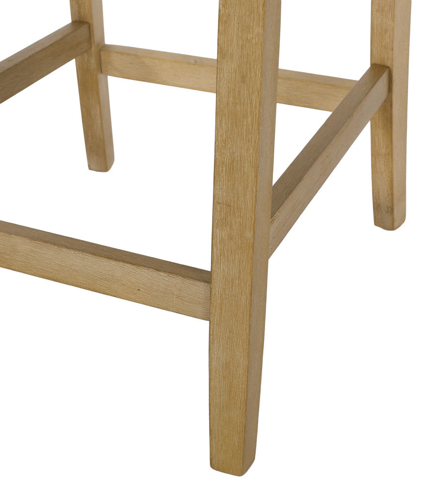 Dellroy Contemporary Fabric Button Tufted 26" Counter Stools, Set of 2, Brown/Weathered Brown