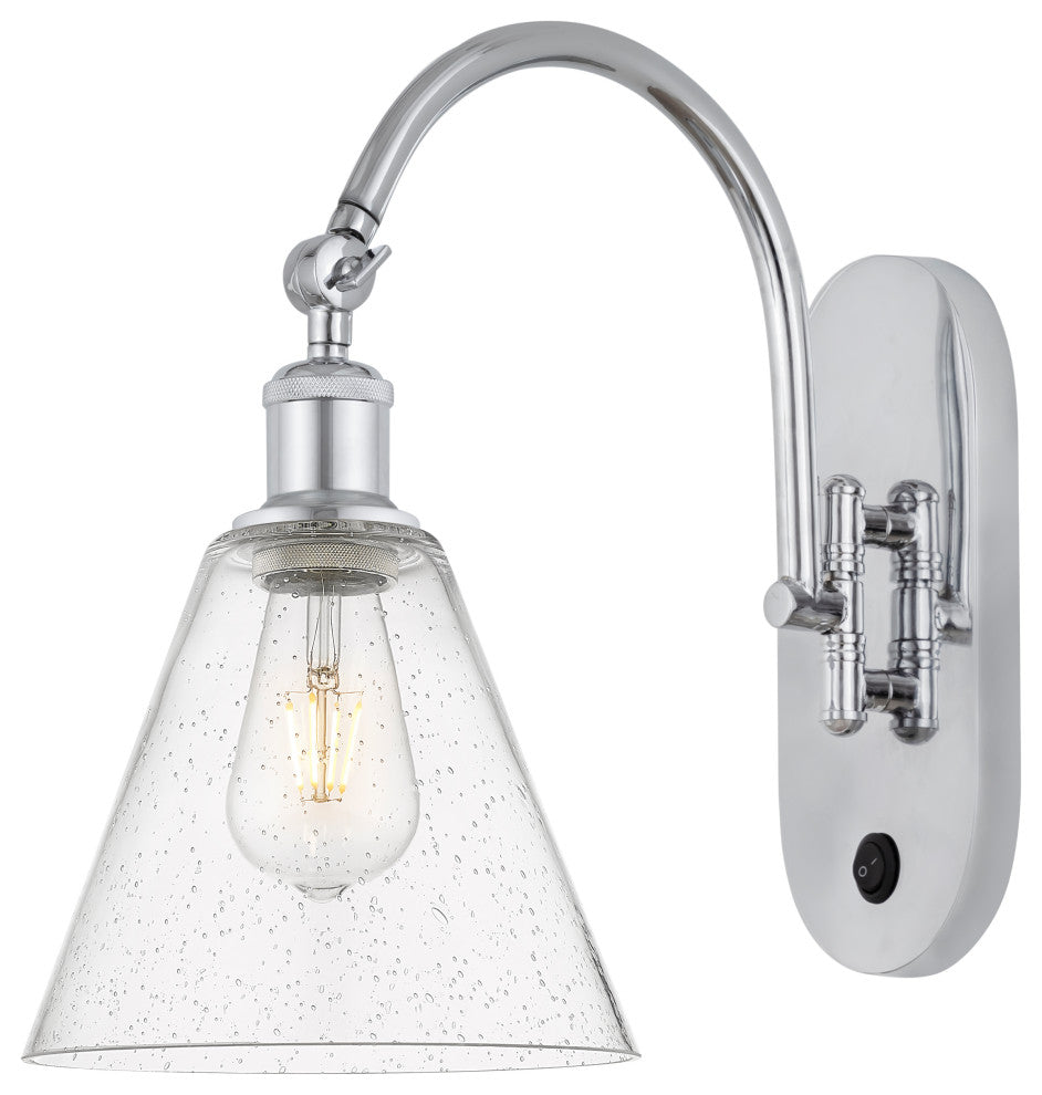 Innovations 518-1W-PC-GBC-84 1 Light 8" Sconce, Polished Chrome