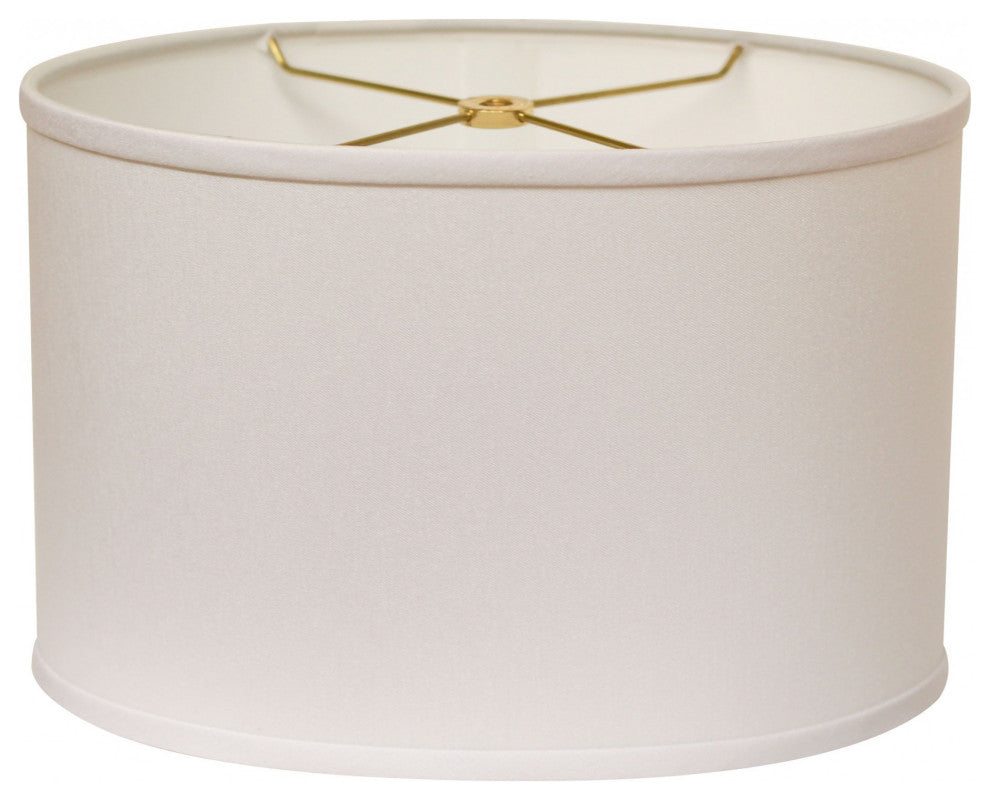 16" White Throwback Oval No Slub Lampshade