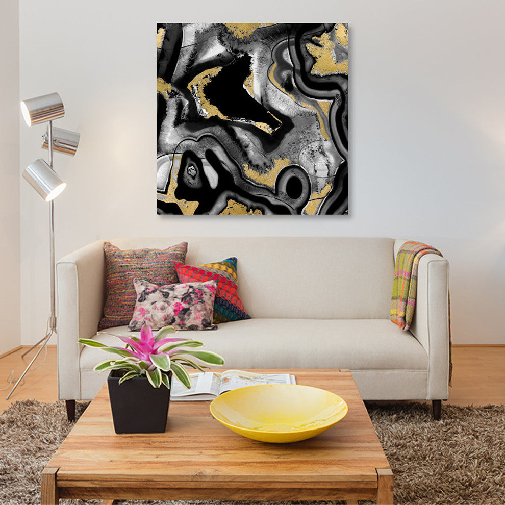 "Agate Noir II" by Danielle Carson, Canvas Print, 12"x12"