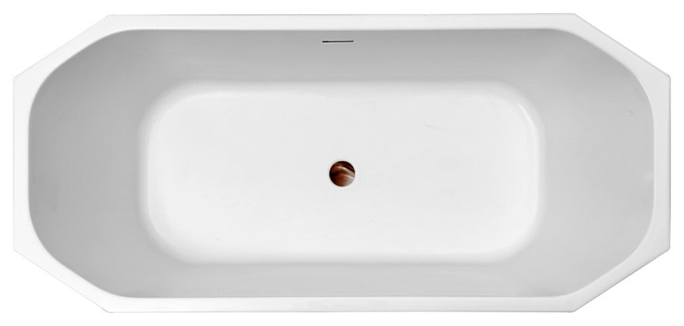 63'' Streamline NPT9630ORB Freestanding Tub With Internal Drain