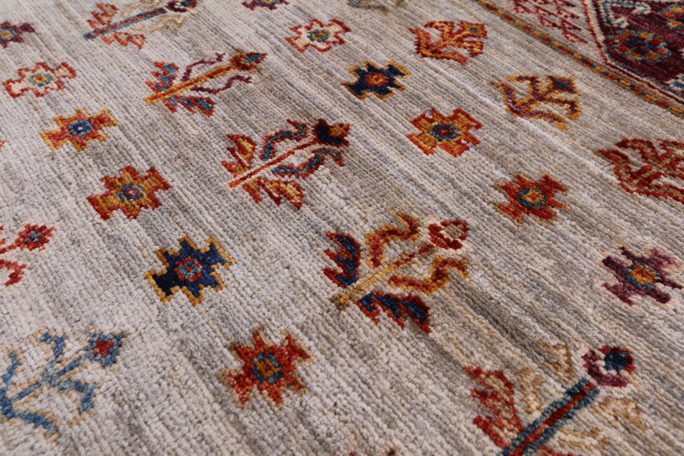 Super Kazak Khorjin Hand Knotted Rug 3' 2" X 4' 11" Q5454
