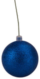 80Mm 3" Blue Glitter Ball Ornament With Wire