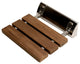 Brushed Nickel 14" Folding Teak Wood Shower Seat Bench