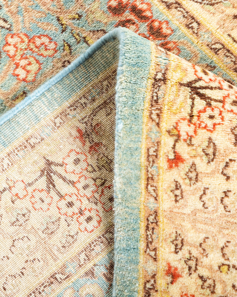 Mogul, One-of-a-Kind Hand-Knotted Area Rug Light Blue, 2'7"x13'7"