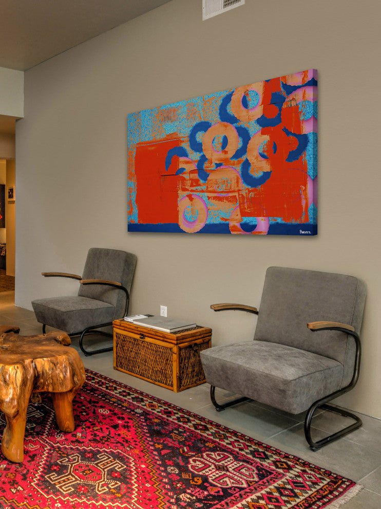 "Donuts In Motion" Painting Print on Wrapped Canvas, 36"x24"