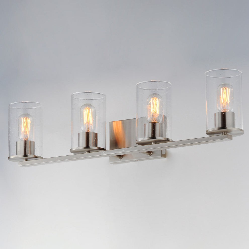 Maxim 11844CD Sleek 4 Light 31"W Bathroom Vanity Light - Antique Brass / Black