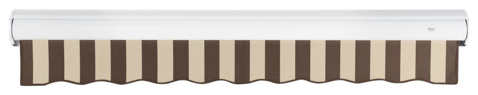 Awntech 10'x8' Full Cassette Left Motor Acrylic Retractable Awning, Brown/Tan
