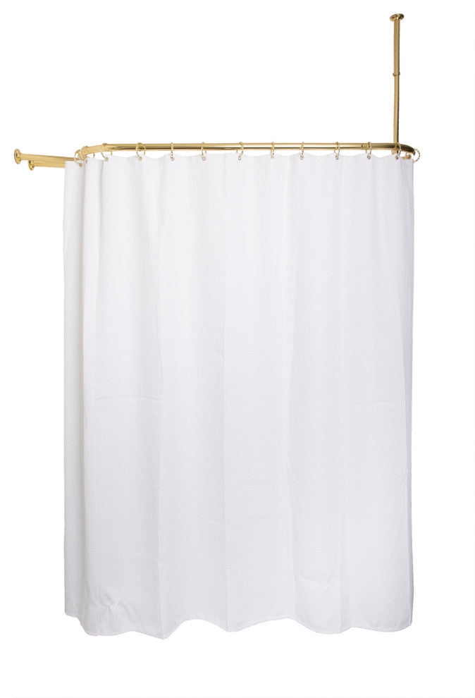 Utopia Alley Rustproof Aluminum Hoop Shower Rod With Ceiling Support for Clawfoo