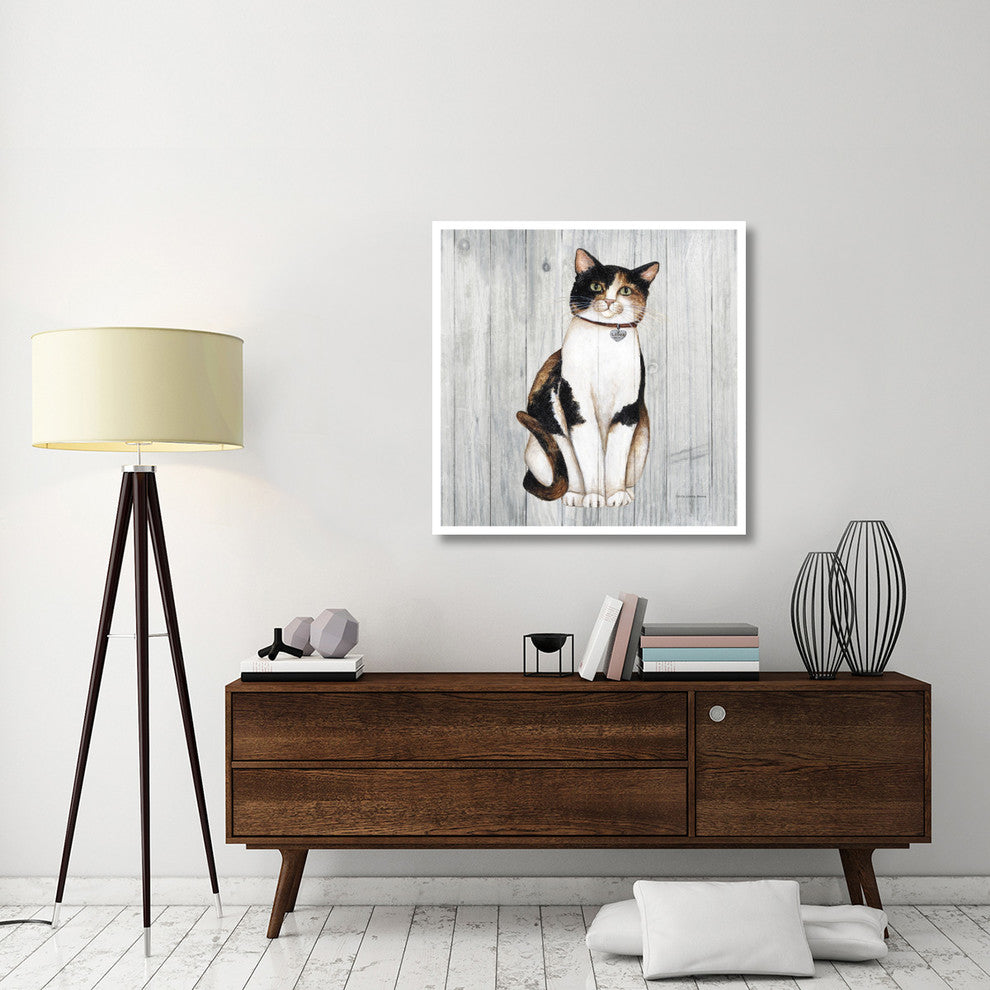 "Country Kitty III on Wood" Digital Paper Print by David Carter Brown, 38"x38"