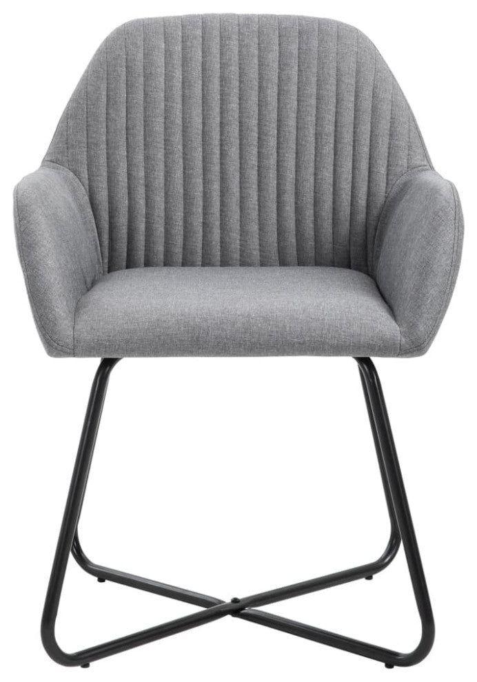 vidaXL Dining Chairs 2 pcs Light Gray Fabric