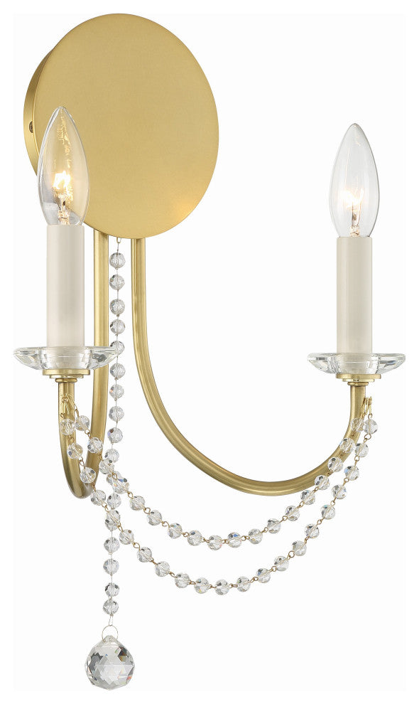 Delilah 2-Light Aged Brass Wall Mount