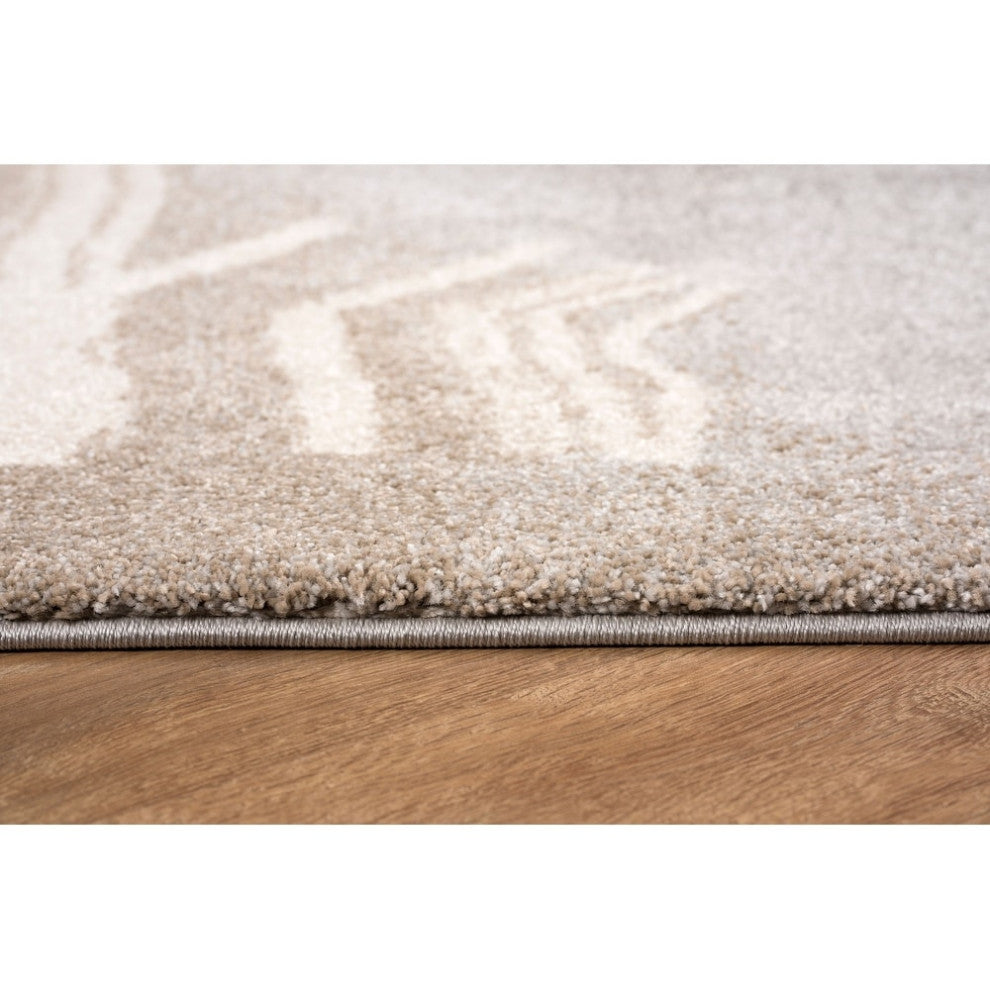 Rug Branch Contemporary Modern Grey Brown Indoor Area Rug - 5'x7'