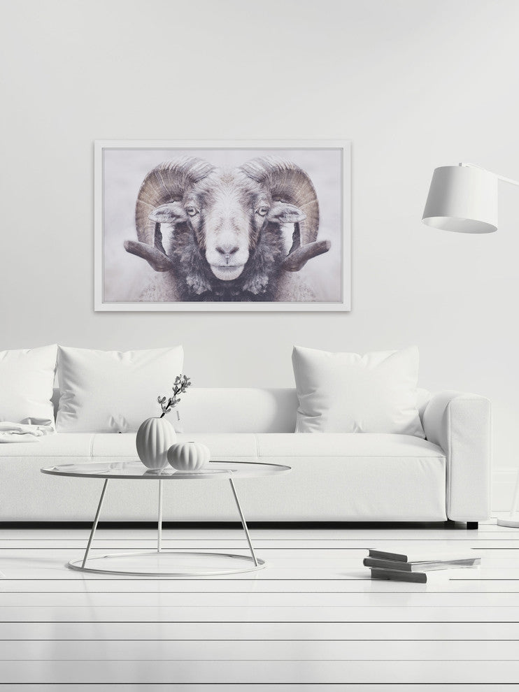 Marmont Hill, "Majestic Curled Horns" Framed Painting Print, 18x12