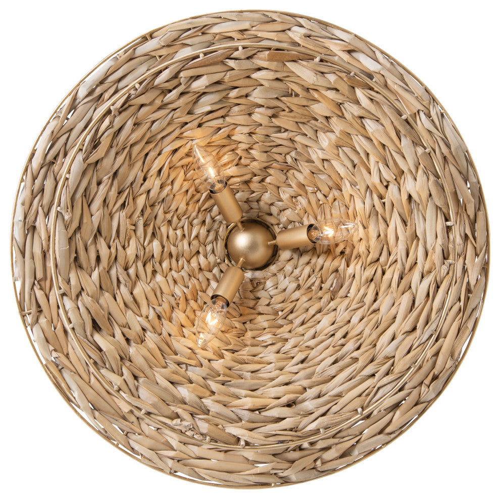 Varaluz 502P09 Hilton Head 9 Light 26"W Pendant - French Gold / Natural