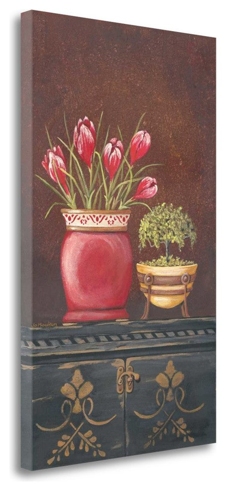 "Asiain Red Crocus Floral" By Jo Moulton, Giclee Print on Gallery Wrap Canvas