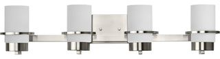 Reiss Collection Four-Light Modern Farmhouse Brushed Nickel Vanity Light
