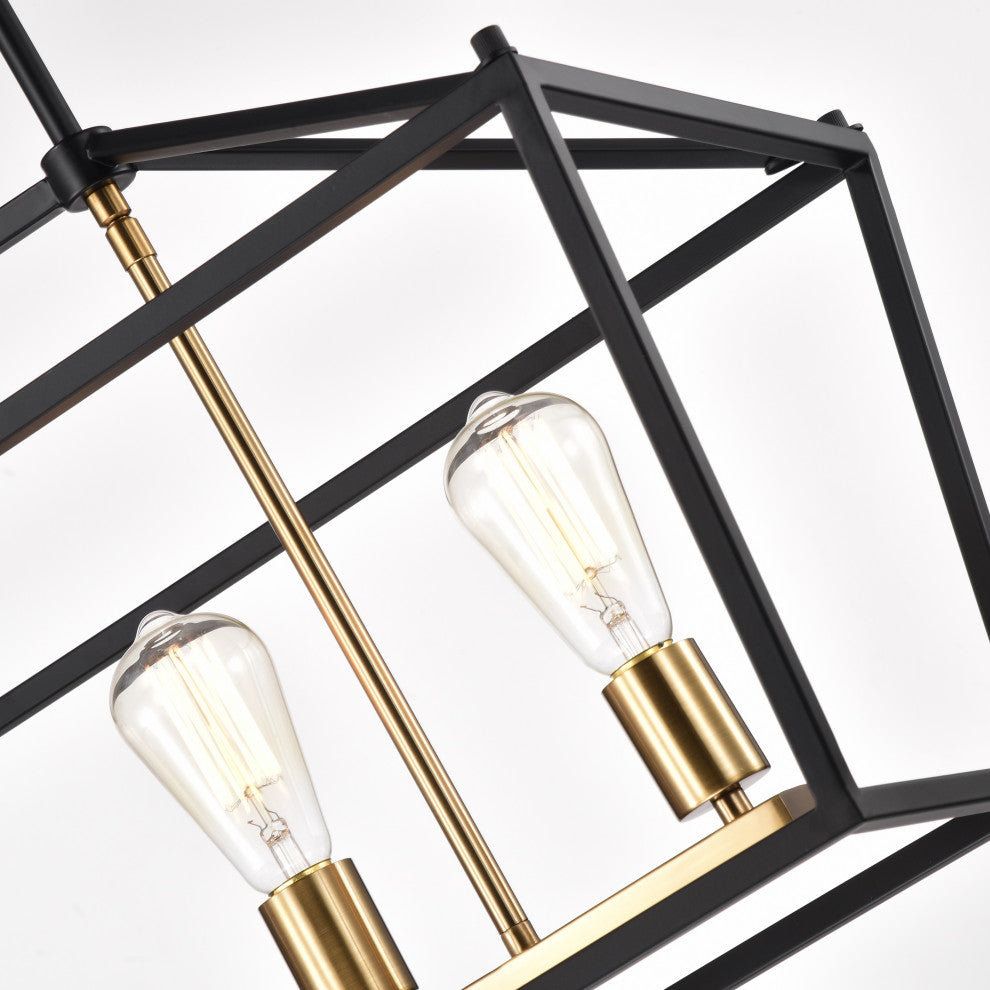 CHLOE Lighting IRONCLAD Industrial 5-Light Textured Black Pendant
