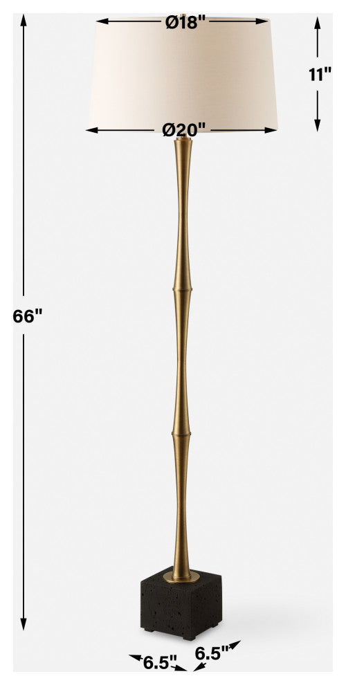 Uttermost Shino Antique Brass Floor Lamp