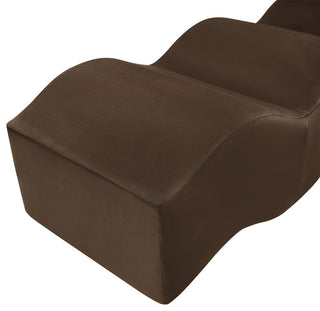 Wave Upholstered Bench, Brown, Velvet