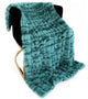 Plutus Teal Sherpa Faux Fur Luxury Throw Blanket, Throw 60"W x 84"L