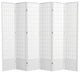 7' Tall Window Pane Shoji Screen, White, 6 Panels