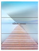 "Wooden Pier in Cold Atmosphere" Photo Metal Wall Art, 3 Panels, 28"x36"