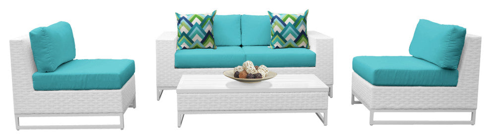 Miami 5 Piece Outdoor Wicker Patio Furniture Set 05g
