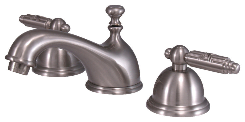 Kingston Brass Widespread Bathroom Faucet With Brass Pop-Up, Brushed Nickel
