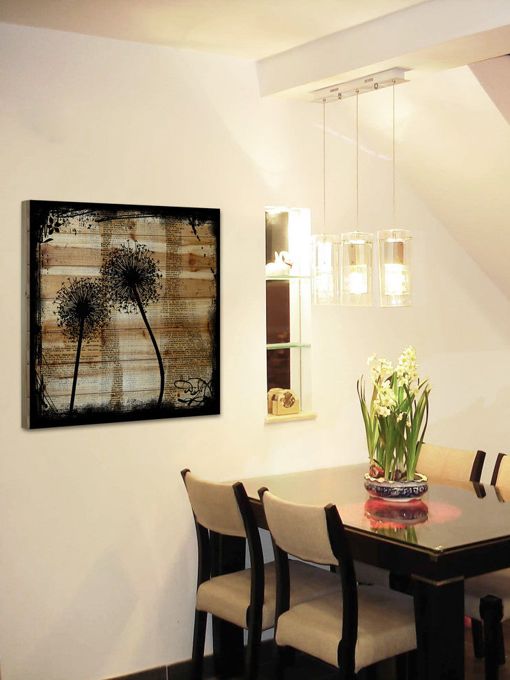 Marmont Hill, "Wish Dandy" by Vicki Butler Painting Print, Natural Pine Wood