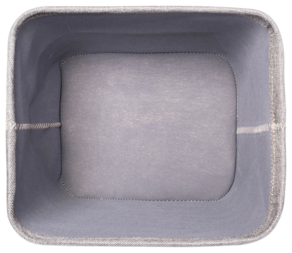 Poly Bin Zig-Zag Stitch Variegated Gray Trapezoid 12"x10"x8", Set Of 2