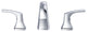 Vaughn Two Handle Widespread Faucet Chrome, Chrome