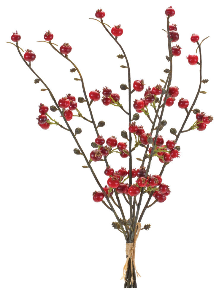 Winter Berry Twig Bundle, Set of 6