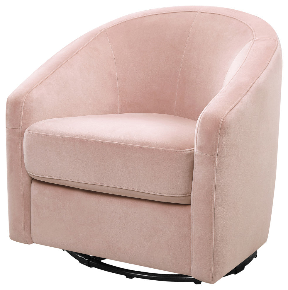 Madison Swivel Glider, Blush Pink Velvet