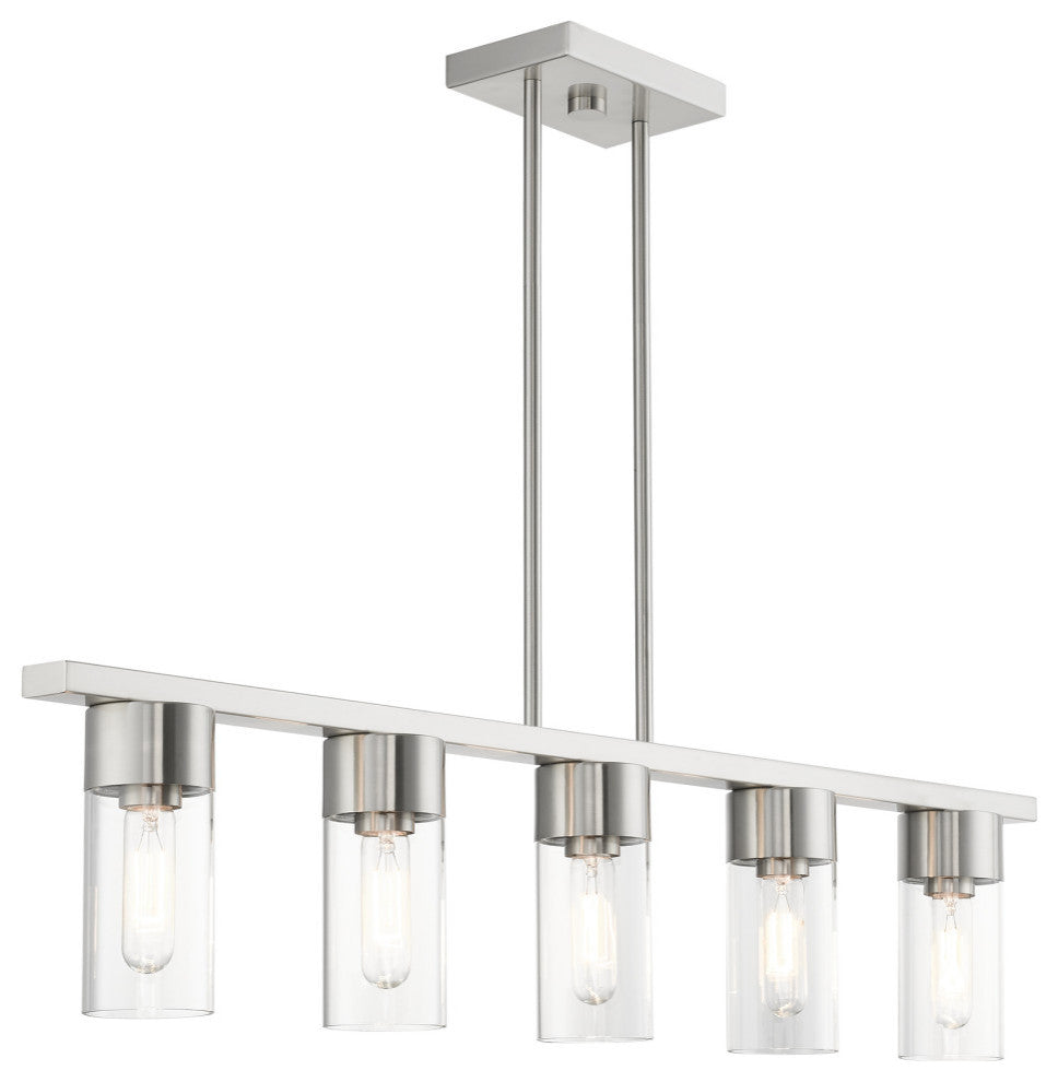 Carson 5 Light Brushed Nickel Linear Chandelier