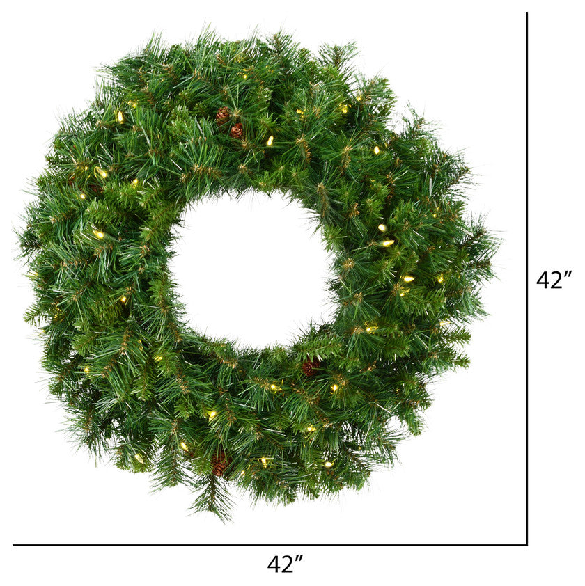 Vickerman A801043LED 42" Cheyenne Pine Artificial Christmas Wreath, Warm White